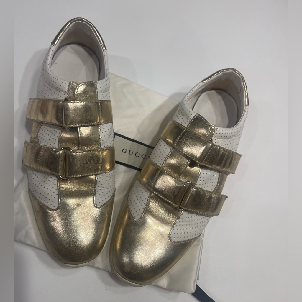 Gucci Velcro Leather Sneakers